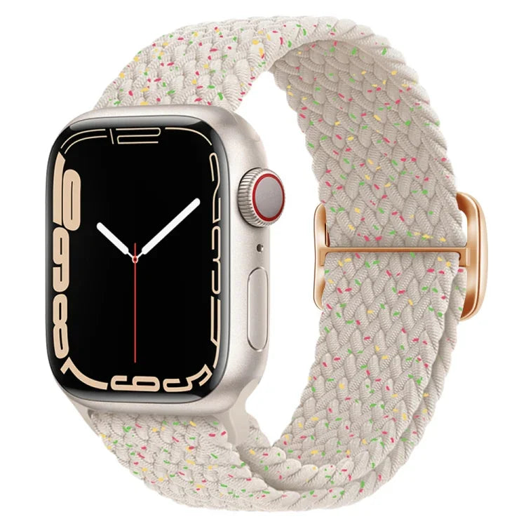 Pulseira de relógio trançada em nylon com fivela, para Apple Watch Ultra 49mm / Series 8&7 45mm / SE 2&6&SE&5&4 44mm / 3&2&1 42mm