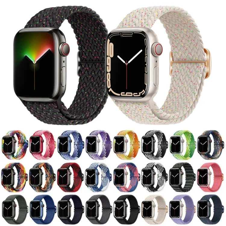 Pulseira de relógio trançada em nylon com fivela, para Apple Watch Ultra 49mm / Series 8&7 45mm / SE 2&6&SE&5&4 44mm / 3&2&1 42mm