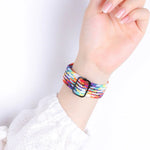 Pulseira de relógio trançada em nylon com fivela, para Apple Watch Ultra 49mm / Series 8&7 45mm / SE 2&6&SE&5&4 44mm / 3&2&1 42mm