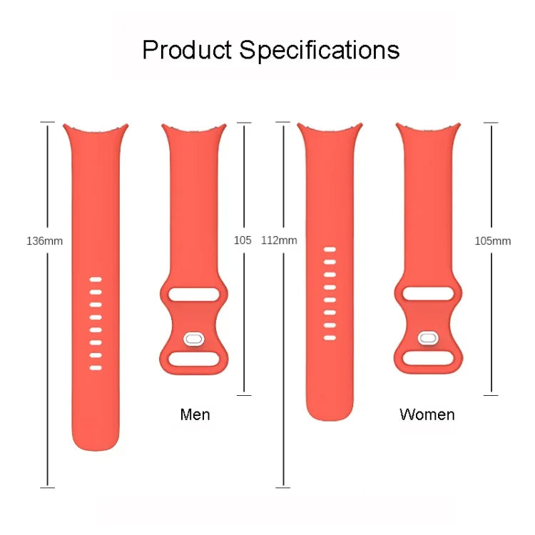 Pulseira de Relógio em Silicone de Cor Única para Google Pixel Watch 4 / 3 / 2 / 1 41mm, Homem, Mulher