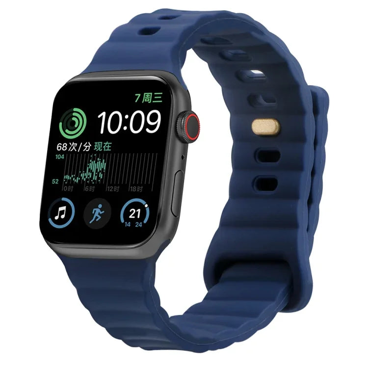 Pulseira de relógio em silicone com fivela invertida, para Apple Watch Ultra 49mm / Series 8&7 45mm / SE 2&6&SE&5&4 44mm / 3&2&1 42mm, para Apple Watch Series 8&7 41mm / SE 2&6&SE&5&4 40mm / 3&2&1 38mm