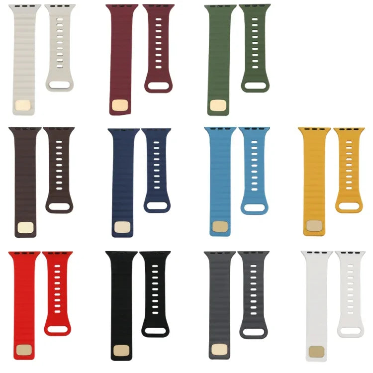 Pulseira de relógio em silicone com fivela invertida, para Apple Watch Ultra 49mm / Series 8&7 45mm / SE 2&6&SE&5&4 44mm / 3&2&1 42mm, para Apple Watch Series 8&7 41mm / SE 2&6&SE&5&4 40mm / 3&2&1 38mm