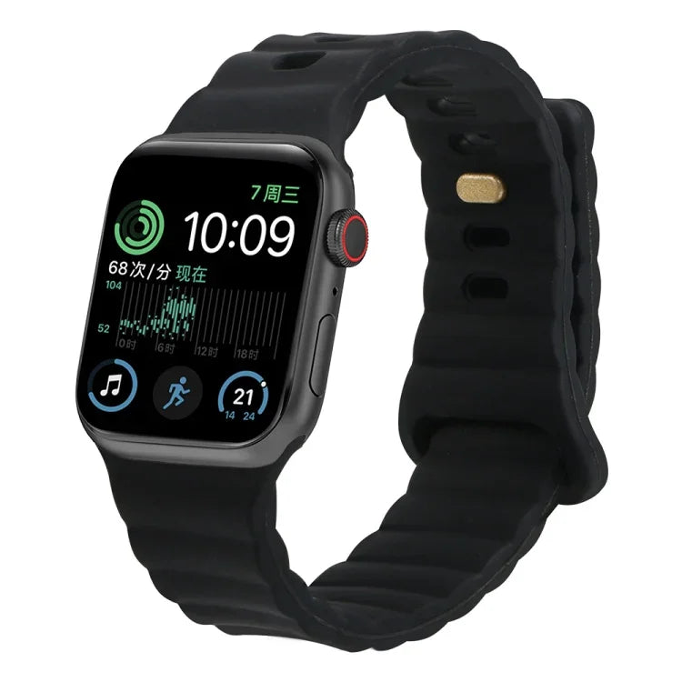 Pulseira de relógio em silicone com fivela invertida, para Apple Watch Ultra 49mm / Series 8&7 45mm / SE 2&6&SE&5&4 44mm / 3&2&1 42mm, para Apple Watch Series 8&7 41mm / SE 2&6&SE&5&4 40mm / 3&2&1 38mm