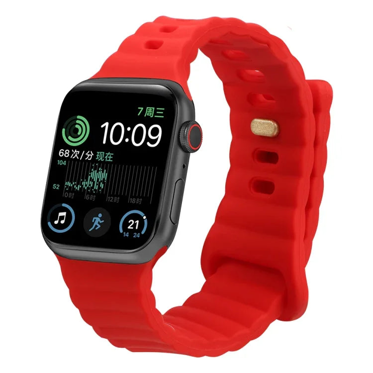 Pulseira de relógio em silicone com fivela invertida, para Apple Watch Ultra 49mm / Series 8&7 45mm / SE 2&6&SE&5&4 44mm / 3&2&1 42mm, para Apple Watch Series 8&7 41mm / SE 2&6&SE&5&4 40mm / 3&2&1 38mm