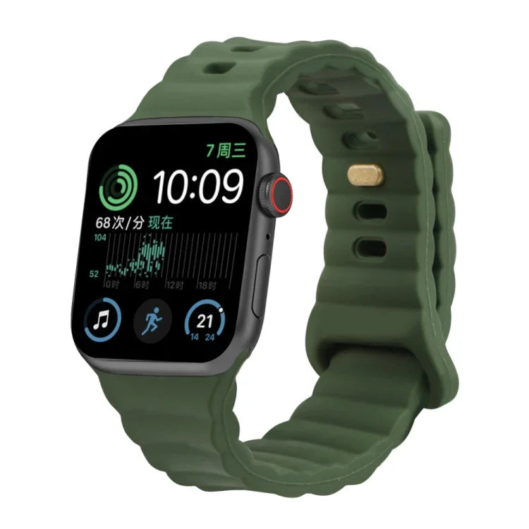 Pulseira de relógio em silicone com fivela invertida, para Apple Watch Ultra 49mm / Series 8&7 45mm / SE 2&6&SE&5&4 44mm / 3&2&1 42mm, para Apple Watch Series 8&7 41mm / SE 2&6&SE&5&4 40mm / 3&2&1 38mm