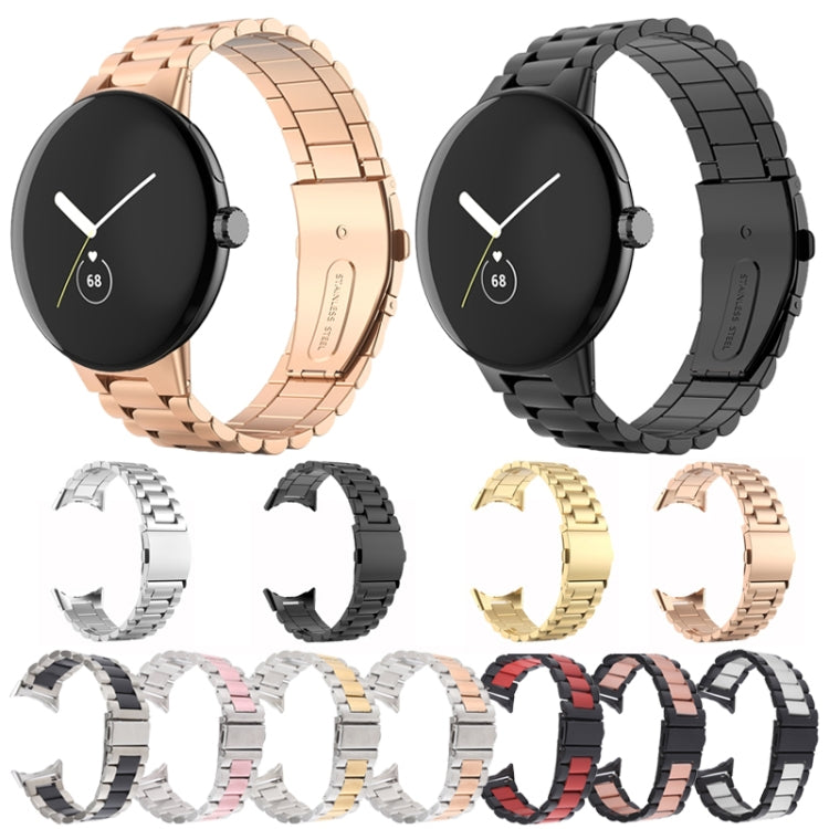 Pulseira de Relógio em Metal de Aço Inoxidável de Três Fios, Para Google Pixel Watch 4 / 3 / 2 / 1 41mm