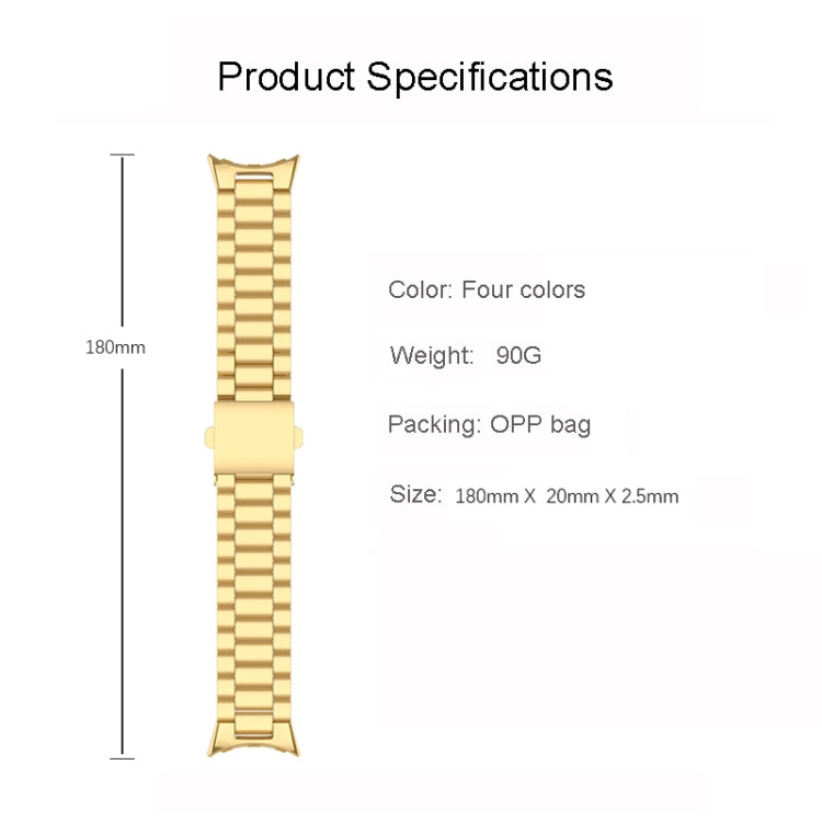 Pulseira de Relógio em Metal de Aço Inoxidável de Três Fios, Para Google Pixel Watch 4 / 3 / 2 / 1 41mm