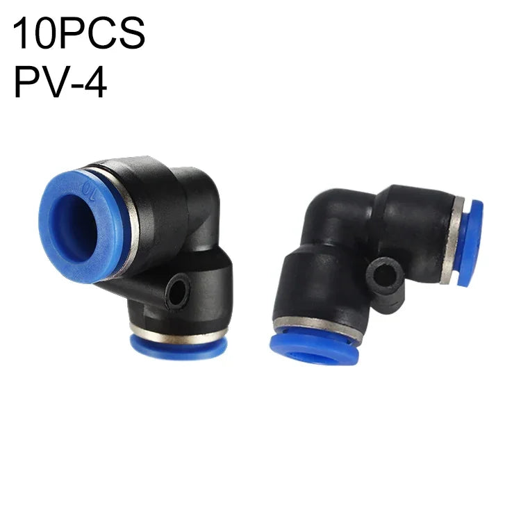 LAIZE 10pcs Conector Pneumático de Encaixe Rápido em Cotovelo de Plástico, PV-4, PV-6, PV-8, PV-10, PV-12, PV-14, PV-16