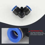 LAIZE 10pcs Conector Pneumático de Encaixe Rápido em Cotovelo de Plástico, PV-4, PV-6, PV-8, PV-10, PV-12, PV-14, PV-16