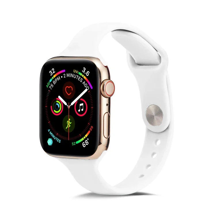 Correia de Pulso Substituta Fina em Silicone, Para Apple Watch 5/4 44mm & 3/2/1 42mm, Para Apple Watch 5/4 40mm & 3/2/1 38mm
