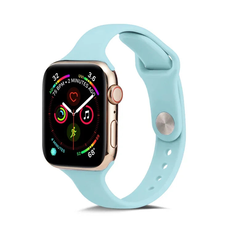 Correia de Pulso Substituta Fina em Silicone, Para Apple Watch 5/4 44mm & 3/2/1 42mm, Para Apple Watch 5/4 40mm & 3/2/1 38mm