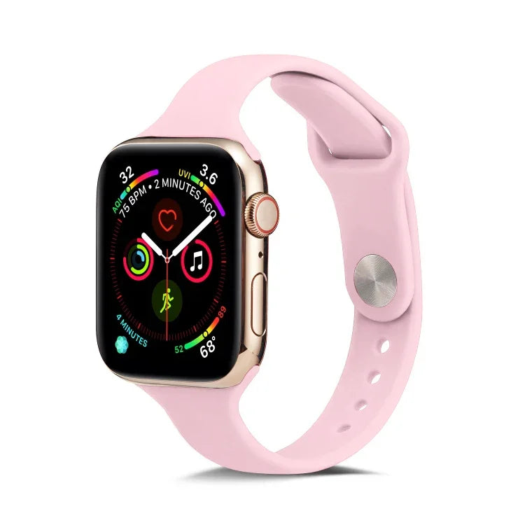 Correia de Pulso Substituta Fina em Silicone, Para Apple Watch 5/4 44mm & 3/2/1 42mm, Para Apple Watch 5/4 40mm & 3/2/1 38mm
