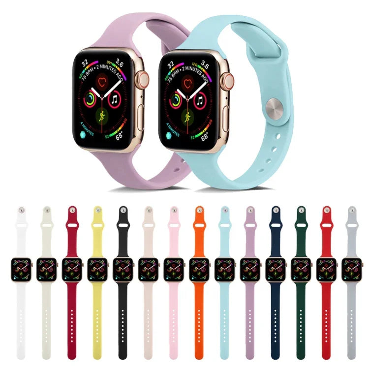 Correia de Pulso Substituta Fina em Silicone, Para Apple Watch 5/4 44mm & 3/2/1 42mm, Para Apple Watch 5/4 40mm & 3/2/1 38mm