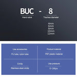 Conector Rápido Pneumático de Válvula Manual LAIZE, BUC-4, BUC-6, BUC-8, BUC-10, BUC-12, HVFF-4, HVFF-6, HVFF-8, HVFF-10, HVFF-12