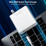 Adaptador de Energia para Portáteis Huawei, Carregador 65W, Carregador 65W + Cabo de Carregamento Rápido 1.5m, Carregador 65W + Cabo de Carregamento Rápido 2m