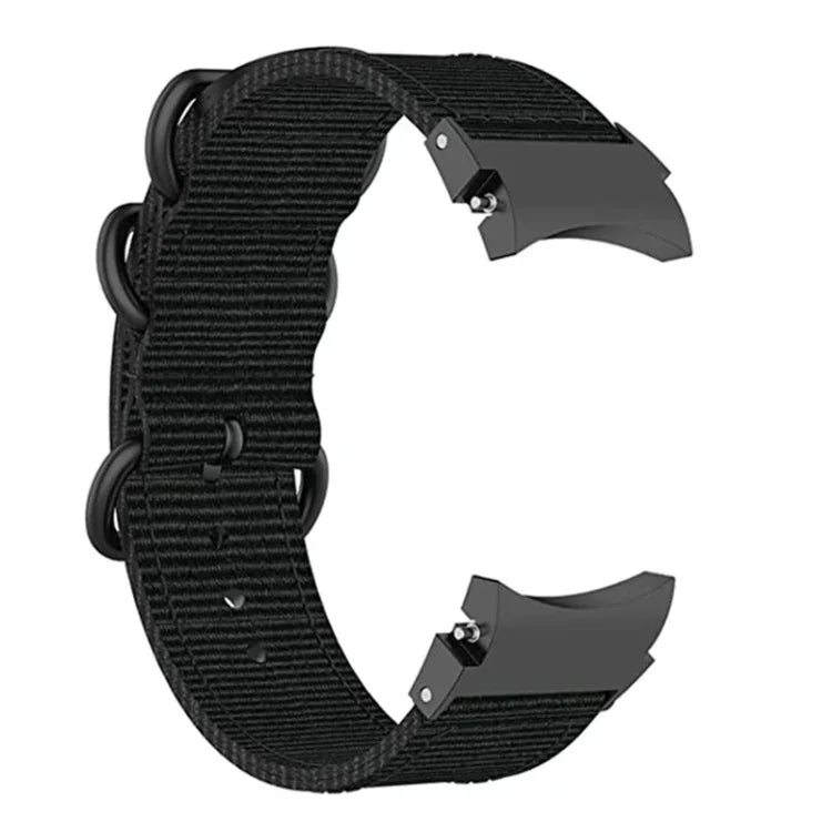 Correia de relógio de nylon com três argolas para Samsung Galaxy Watch4 / Watch4 Classic / Watch5 / Watch5 Pro