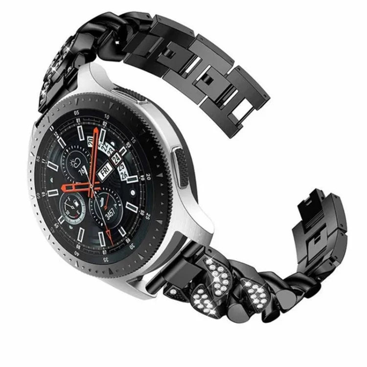 Correia de relógio em corrente de ganga com diamantes em fila, Para Samsung Galaxy Watch5 40mm/44mm / Watch5 Pro