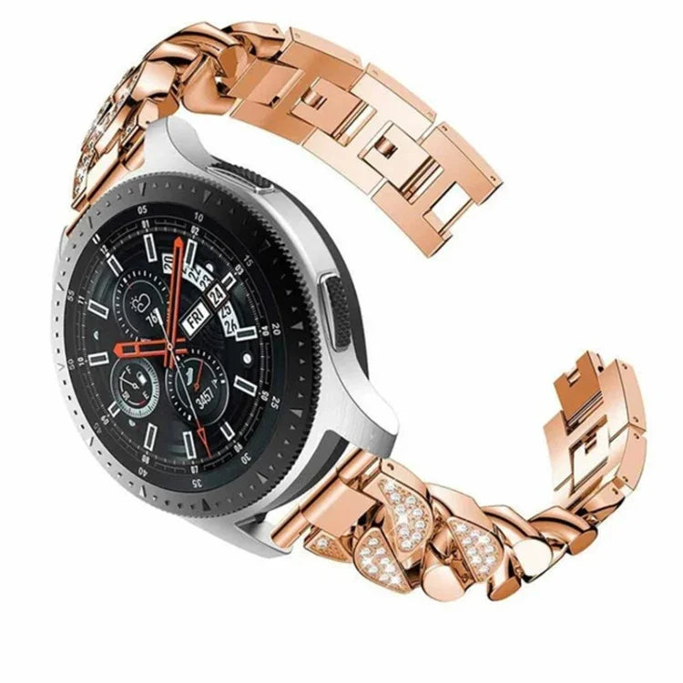 Correia de relógio em corrente de ganga com diamantes em fila, Para Samsung Galaxy Watch5 40mm/44mm / Watch5 Pro