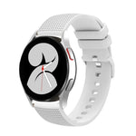 Correia de relógio em silicone com fivela prateada marcada de 20mm, Para Samsung Galaxy Watch5 40mm/44mm / Watch5 Pro