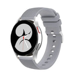 Correia de relógio em silicone com fivela prateada marcada de 20mm, Para Samsung Galaxy Watch5 40mm/44mm / Watch5 Pro