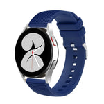 Correia de relógio em silicone com fivela prateada marcada de 20mm, Para Samsung Galaxy Watch5 40mm/44mm / Watch5 Pro