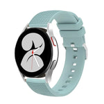 Correia de relógio em silicone com fivela prateada marcada de 20mm, Para Samsung Galaxy Watch5 40mm/44mm / Watch5 Pro