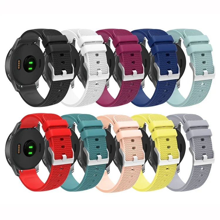 Correia de relógio em silicone com fivela prateada marcada de 20mm, Para Samsung Galaxy Watch5 40mm/44mm / Watch5 Pro