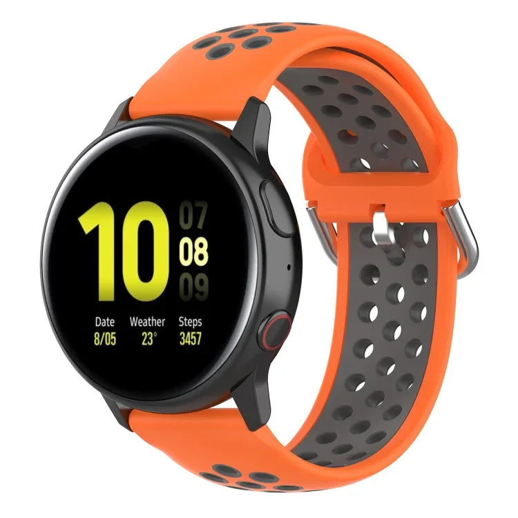 20mm Clasp Two Color Sport Wrist Strap Watchband, For Huawei Watch GT2 42MM, For Galaxy Watch Active2 / Active