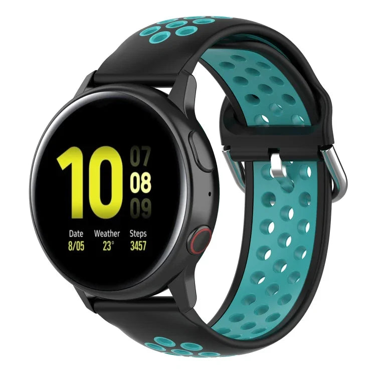 20mm Clasp Two Color Sport Wrist Strap Watchband, For Huawei Watch GT2 42MM, For Galaxy Watch Active2 / Active