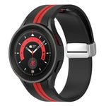 Two-color Silver Buckle Silicone Watch Band, For Samsung Galaxy Watch 5 Pro