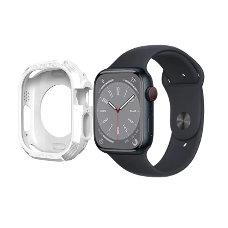 Carbon Fiber Shockproof Case For Apple Watch, Series 9 / 8 / 7 45mm