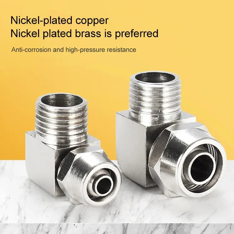PL8-02 Conector Fêmea de Tráquea Rápido de Cobre Níquel LAIZE, PL4-M5, PL4-01, PL4-02, PL6-M5, PL6-01, PL6-02, PL8-01, PL8-02
