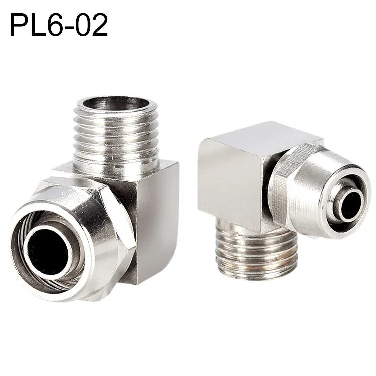 PL8-02 Conector Fêmea de Tráquea Rápido de Cobre Níquel LAIZE, PL4-M5, PL4-01, PL4-02, PL6-M5, PL6-01, PL6-02, PL8-01, PL8-02