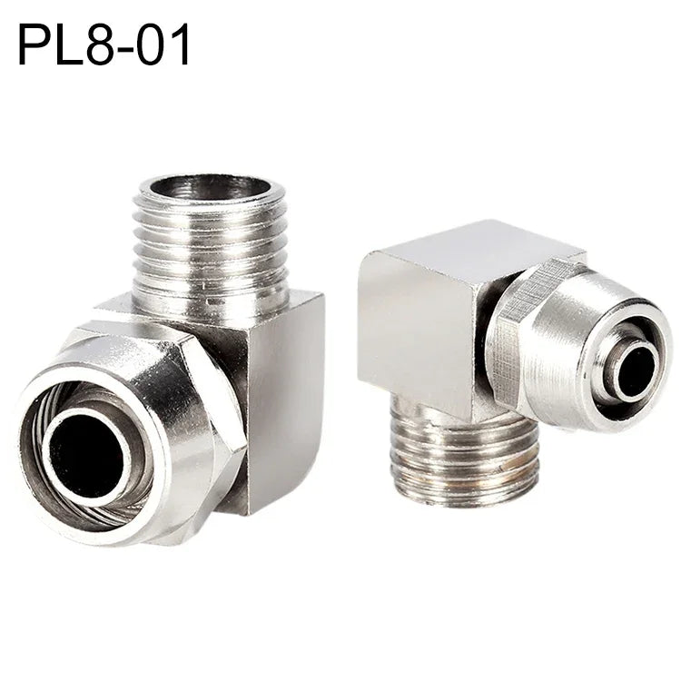 PL8-02 Conector Fêmea de Tráquea Rápido de Cobre Níquel LAIZE, PL4-M5, PL4-01, PL4-02, PL6-M5, PL6-01, PL6-02, PL8-01, PL8-02