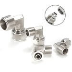 Conector Fêmea de Cobre Niquelado LAIZE para Tubo Rápido com Cotovelo Giratório, FL6-01, FL6-02, FL8-01, FL8-02, FL10-01, FL10-02