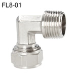 Conector Fêmea de Cobre Niquelado LAIZE para Tubo Rápido com Cotovelo Giratório, FL6-01, FL6-02, FL8-01, FL8-02, FL10-01, FL10-02