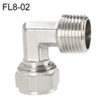 Conector Fêmea de Cobre Niquelado LAIZE para Tubo Rápido com Cotovelo Giratório, FL6-01, FL6-02, FL8-01, FL8-02, FL10-01, FL10-02