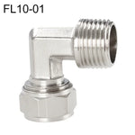 Conector Fêmea de Cobre Niquelado LAIZE para Tubo Rápido com Cotovelo Giratório, FL6-01, FL6-02, FL8-01, FL8-02, FL10-01, FL10-02