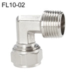 Conector Fêmea de Cobre Niquelado LAIZE para Tubo Rápido com Cotovelo Giratório, FL6-01, FL6-02, FL8-01, FL8-02, FL10-01, FL10-02
