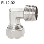Conector Fêmea de Cobre Niquelado LAIZE para Tubo Rápido com Cotovelo Giratório, FL8-03, FL8-04, FL10-03, FL10-04, FL12-02, FL12-03, FL12-04