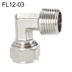 Conector Fêmea de Cobre Niquelado LAIZE para Tubo Rápido com Cotovelo Giratório, FL8-03, FL8-04, FL10-03, FL10-04, FL12-02, FL12-03, FL12-04