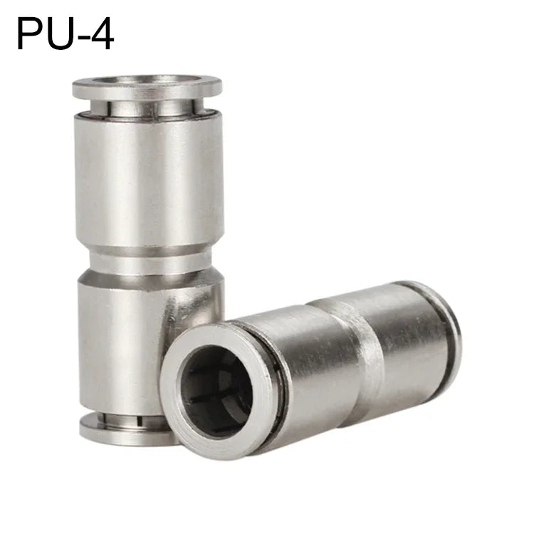 Conector Reto Pneumático de Cobre Niquelado LAIZE para Ligação Rápida, PU-4, PU-6, PU-8, PU-10, PU-12, PU-14, PU-16