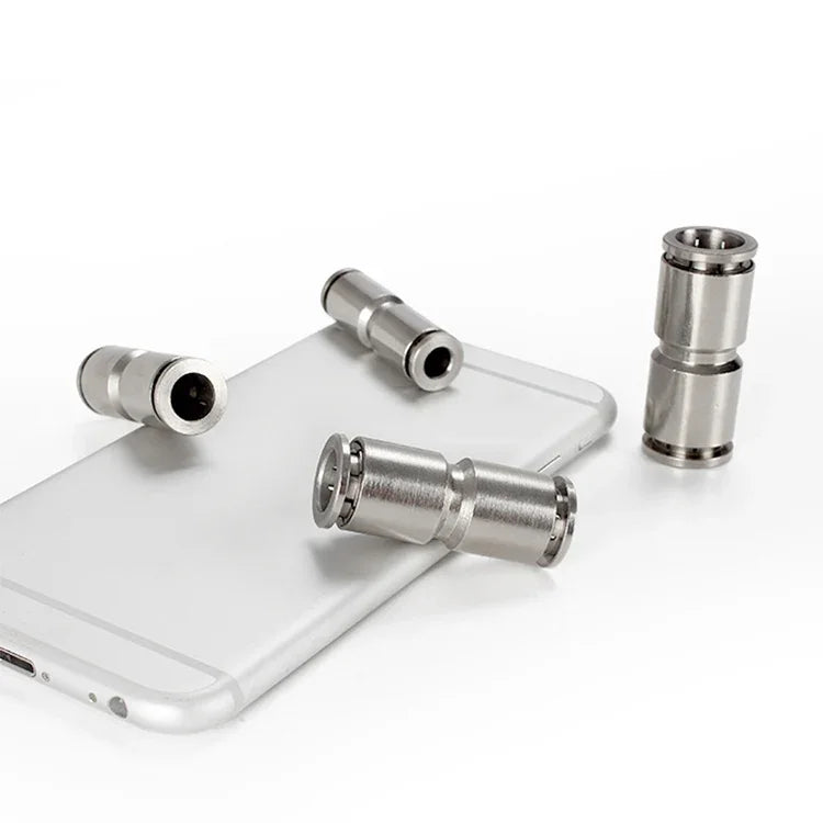 Conector Reto Pneumático de Cobre Niquelado LAIZE para Ligação Rápida, PU-4, PU-6, PU-8, PU-10, PU-12, PU-14, PU-16