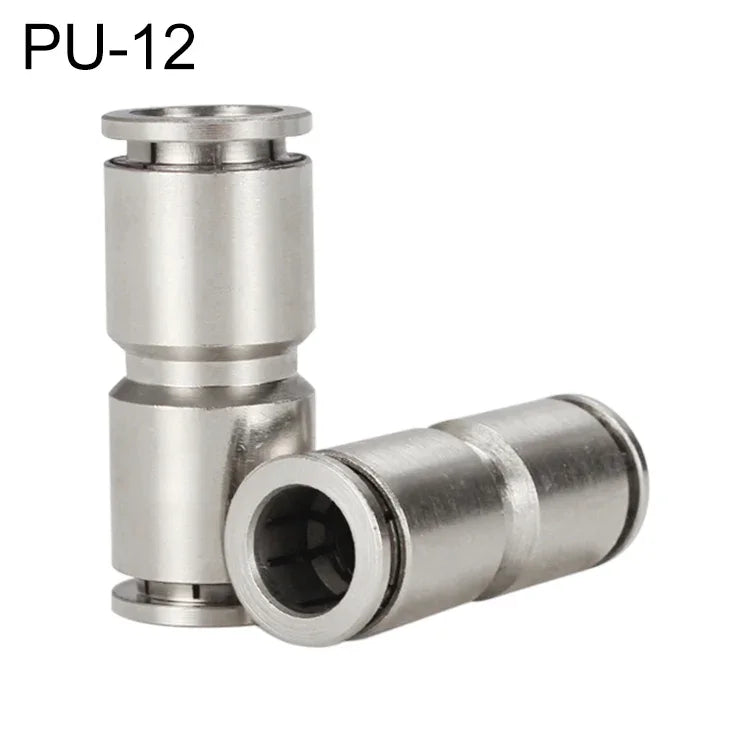 Conector Reto Pneumático de Cobre Niquelado LAIZE para Ligação Rápida, PU-4, PU-6, PU-8, PU-10, PU-12, PU-14, PU-16