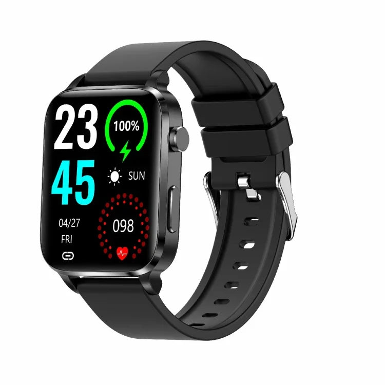 F100 Smartwatch com Ecrã Quadrado HD de 1,7 polegadas e Pulseira TPU Suporta Monitorização da Temperatura Corporal/Monitorização do Oxigénio no Sangue, Pulseira TPU (Preto), Pulseira TPU (Vermelho), Pulseira TPU (Azul)