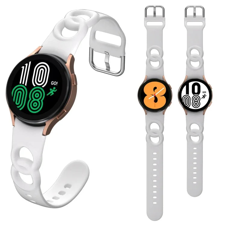 Correia de relógio em silicone com duplo loop oco, Para Samsung Galaxy Watch 5 40mm / 44mm