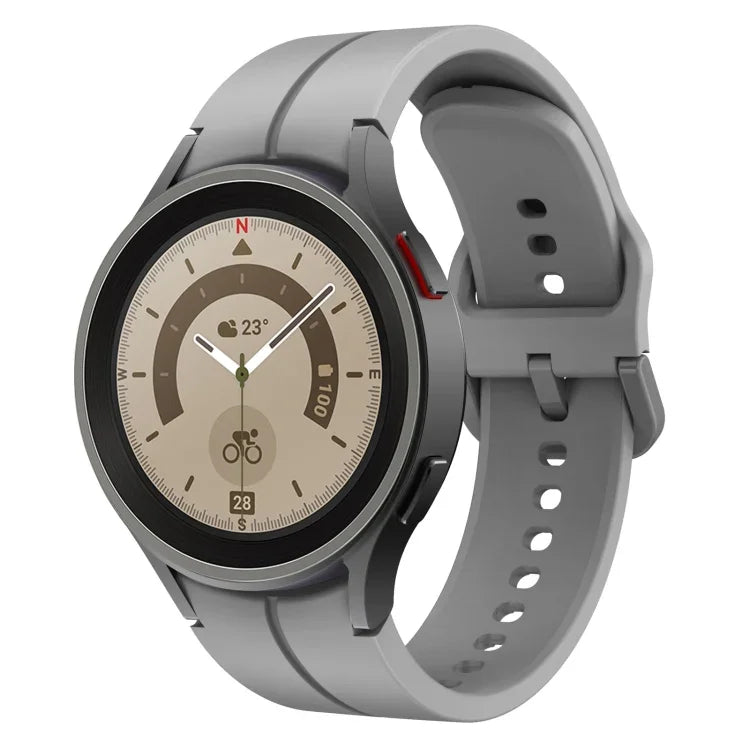 Pulseira de relógio em silicone colorida com fivela, para Samsung Galaxy Watch 5 Pro 45mm
