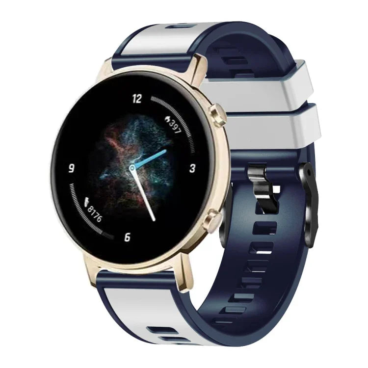 Correia de relógio em silicone com trama lisa bicolor, Para Samsung Galaxy Watch 5 Pro 45mm