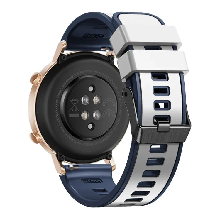 Correia de relógio em silicone com trama lisa bicolor, Para Samsung Galaxy Watch 5 Pro 45mm