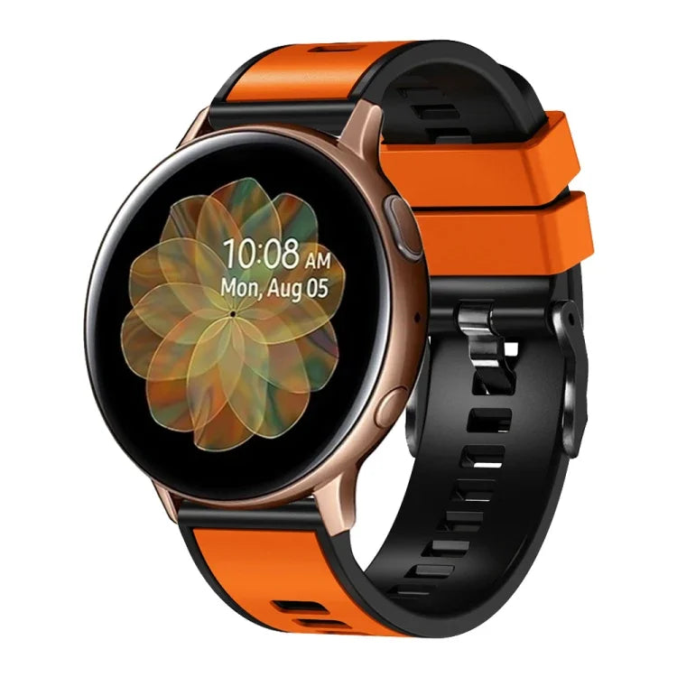 Correia de relógio em silicone com trama lisa bicolor, Para Samsung Galaxy Watch 5 Pro 45mm